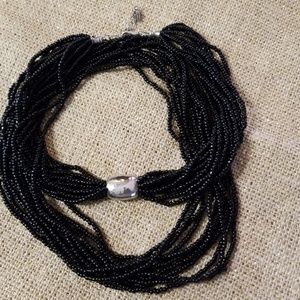 Silpada black seed bead necklace.